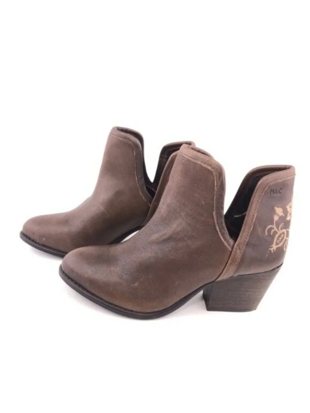 Musse & Cloud Ashila Brown Leather Ankle Boots 7